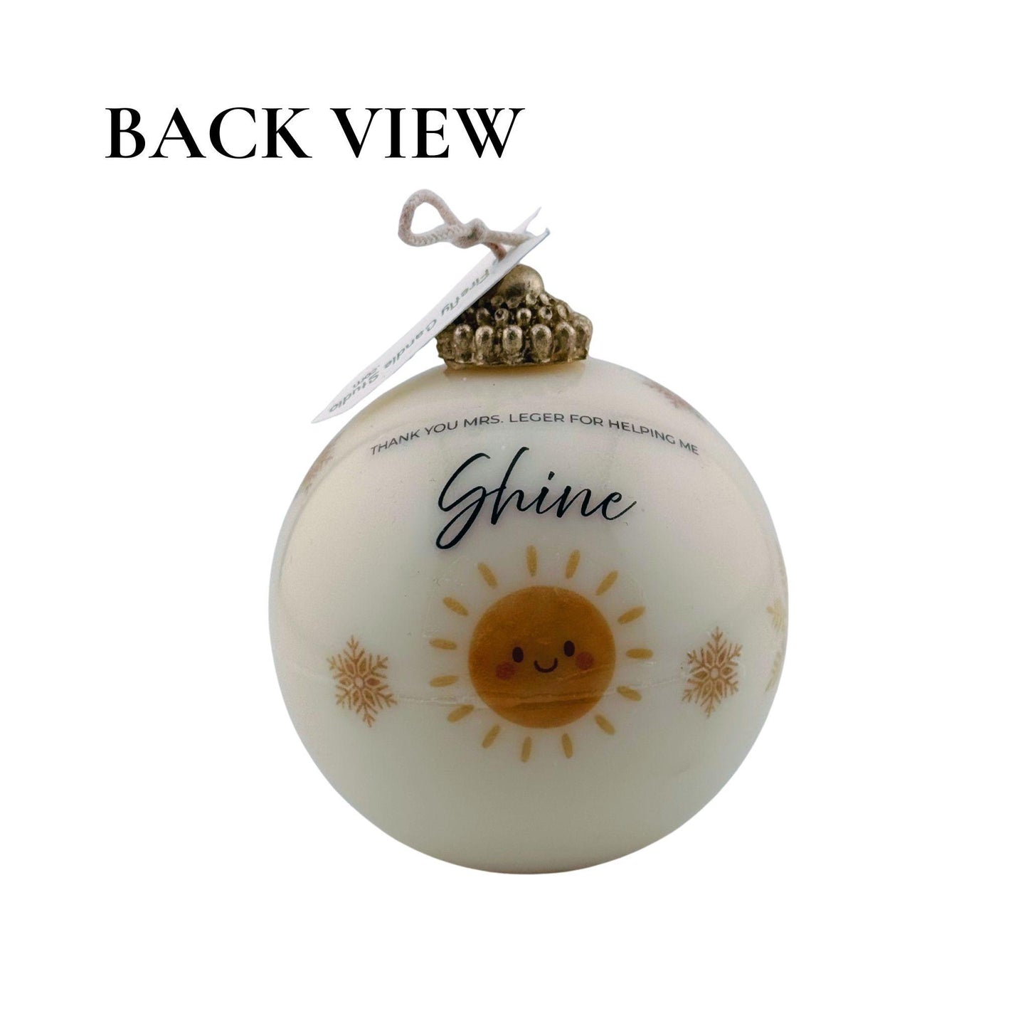 Custom Best Teacher Ornament Ball Candle