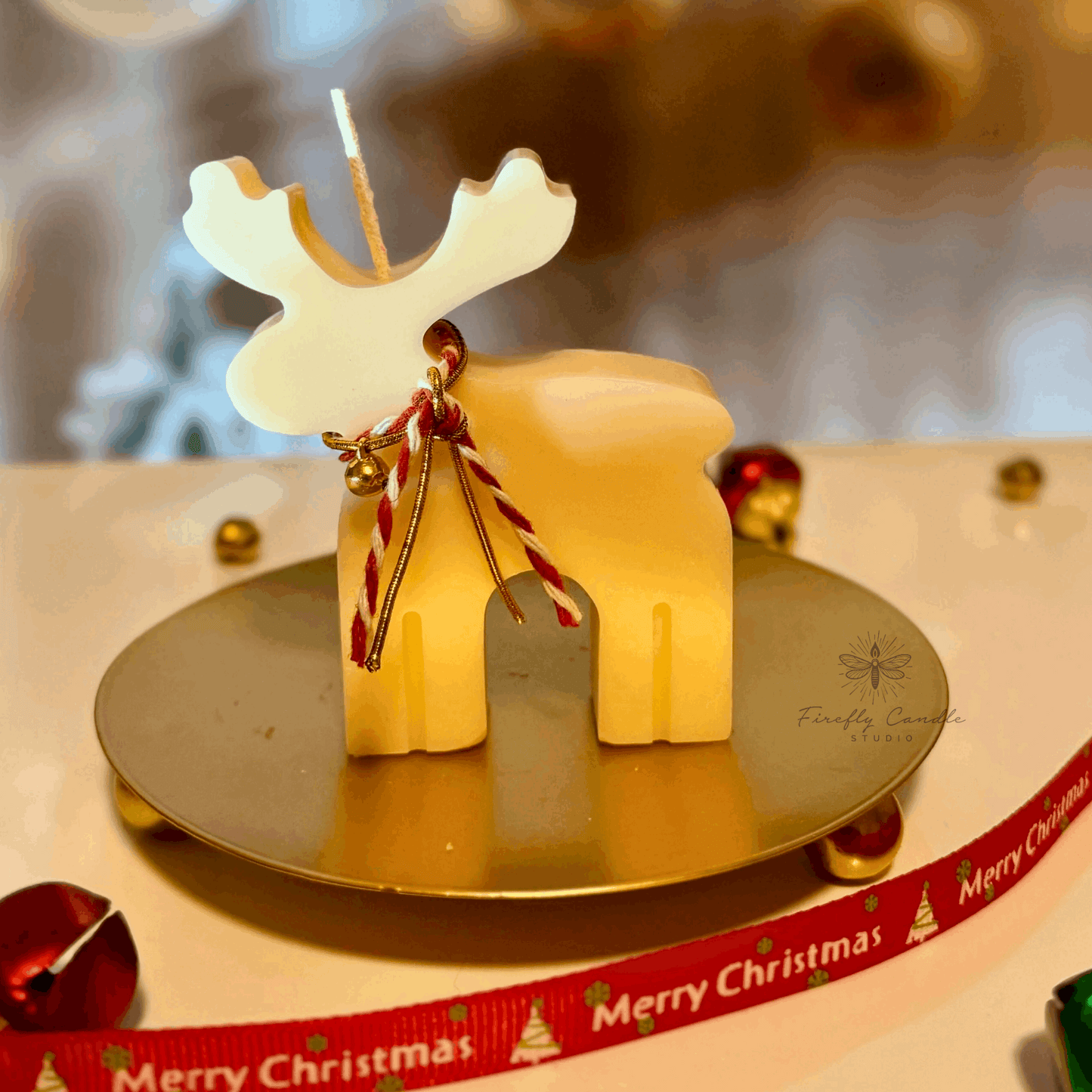 Cute Rudolph /Reindeer Candle - Firefly Candle Studio