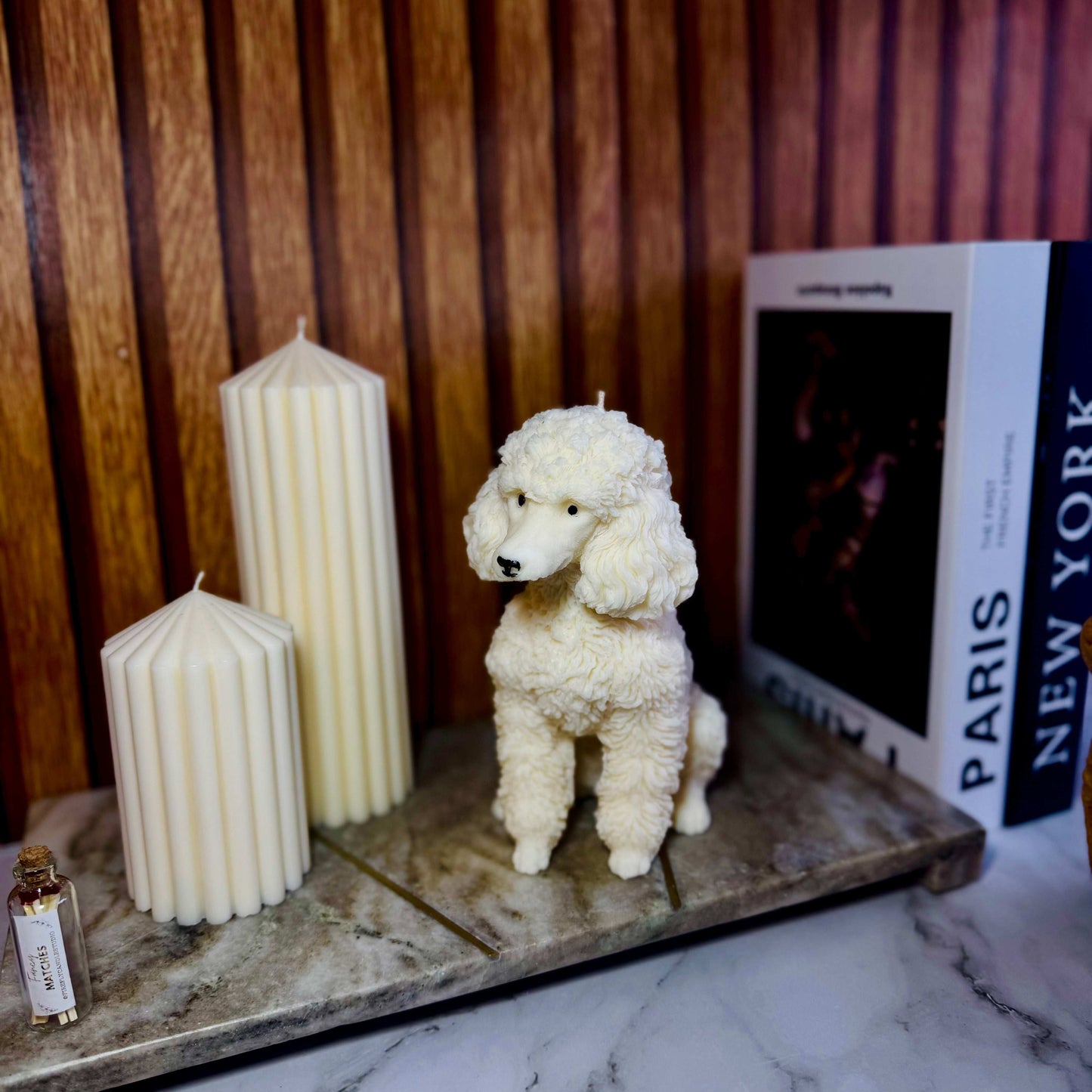 Poodle Puppy Candle