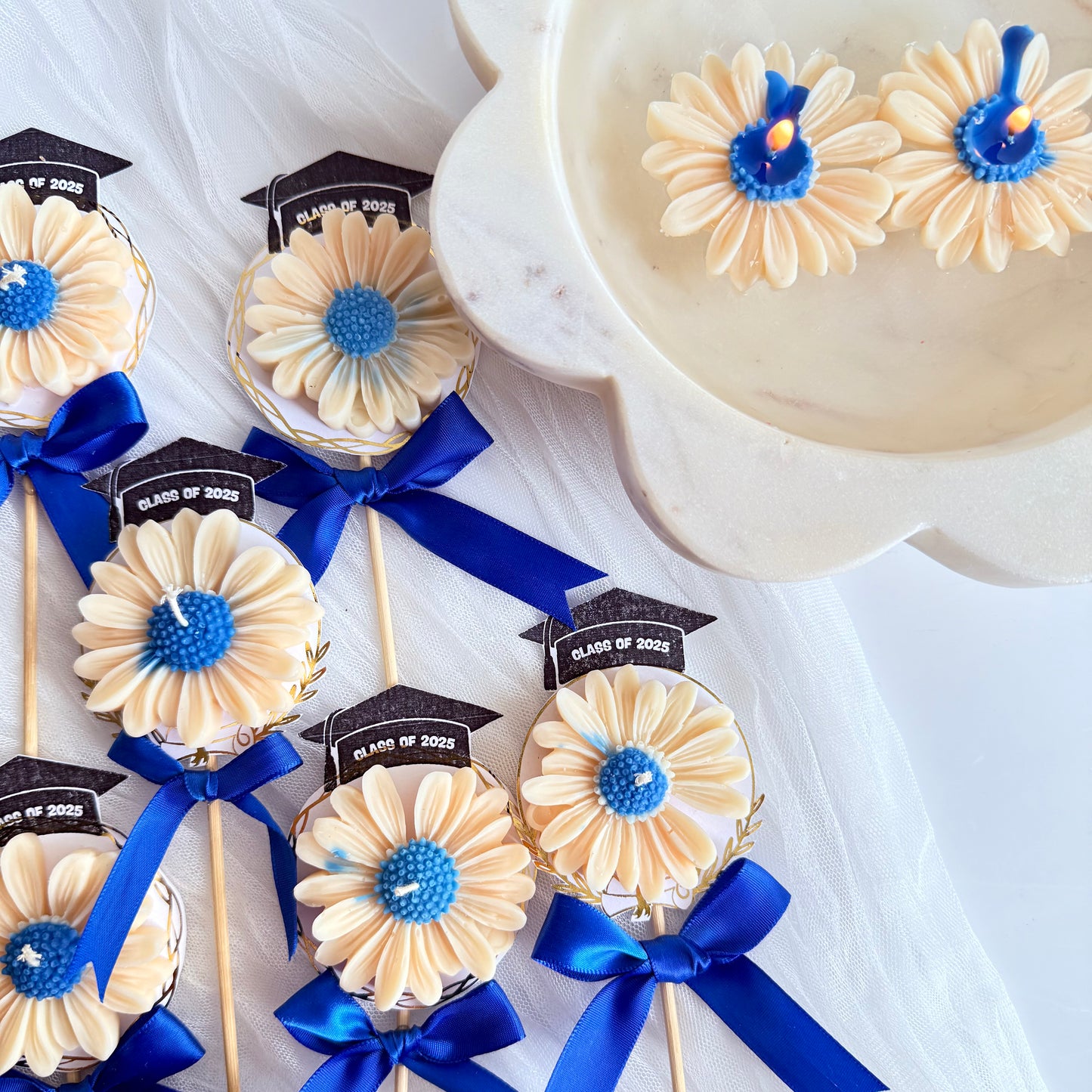 Floating Daisy Candle Favor - Graduation Class of 2026