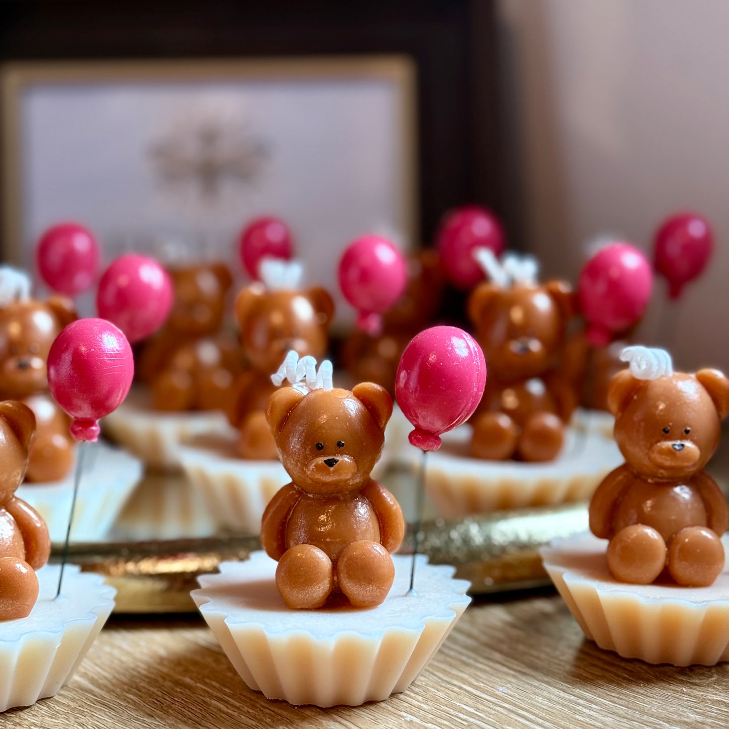 Custom Gender Reveal Teddy Bear Candle | Baby Shower Guest Favors