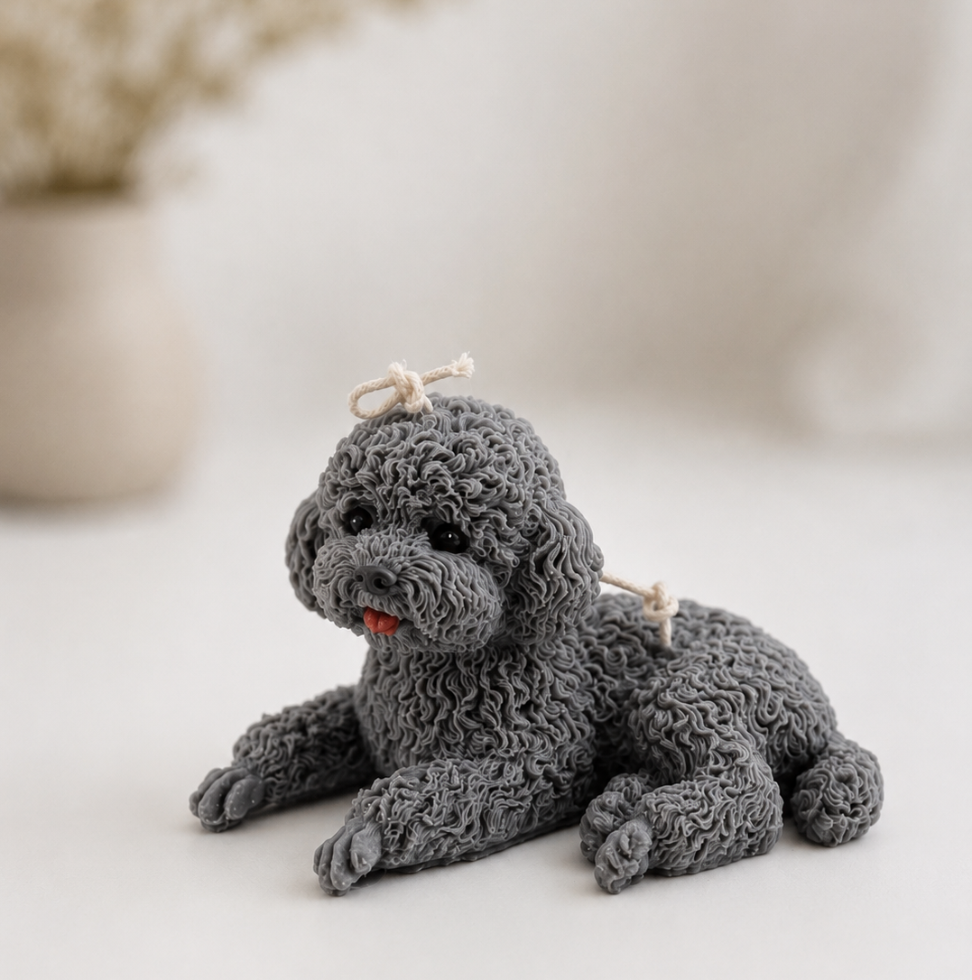 Lying Poodle Candle