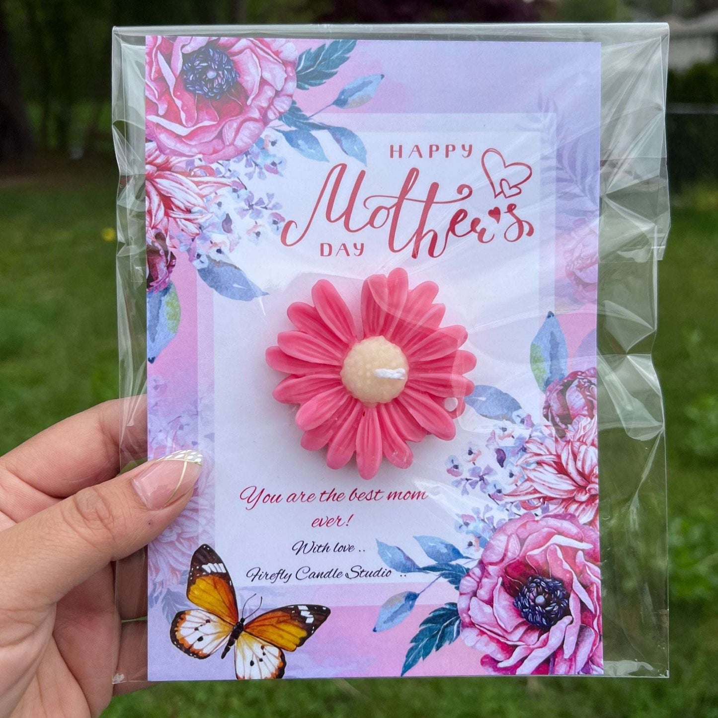 Mother’s Day Card with Daisy Candle