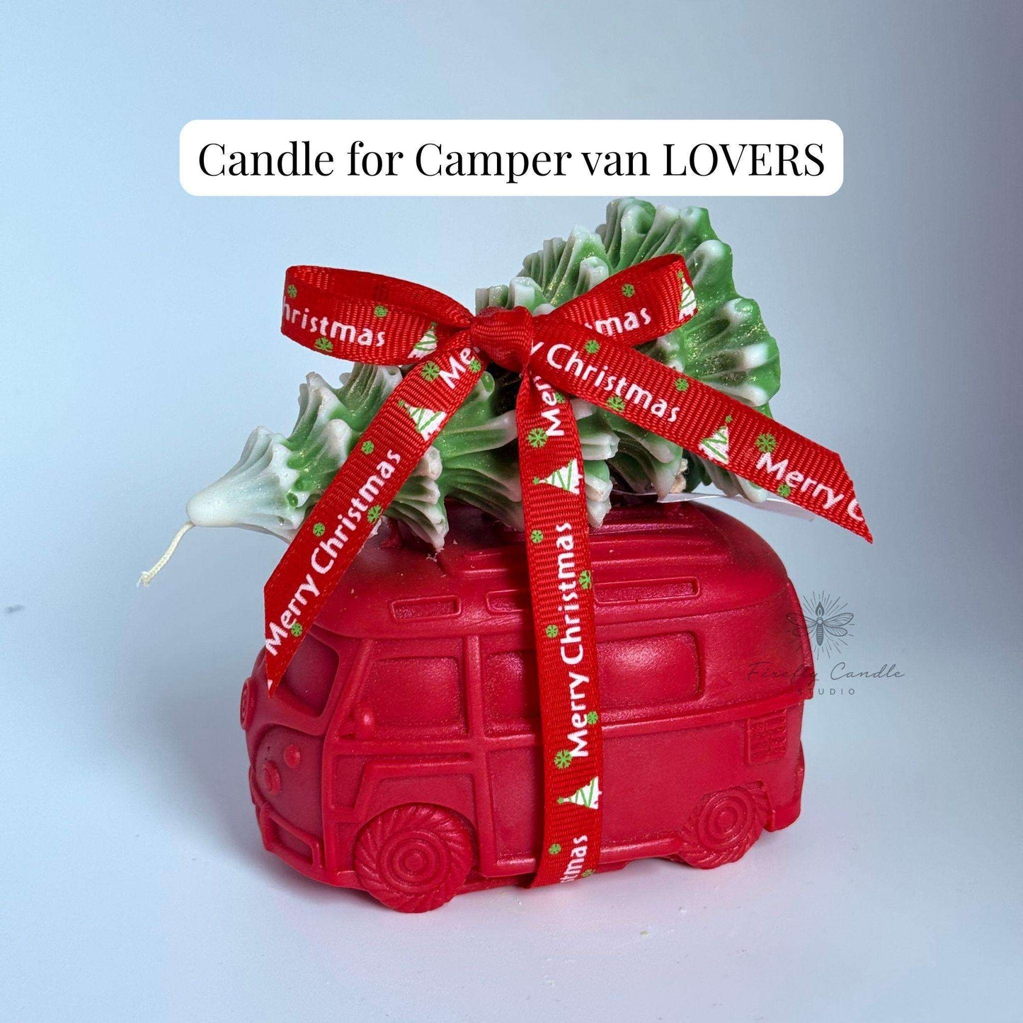 Christmas Tree on Camper Van Candle - Firefly Candle Studio