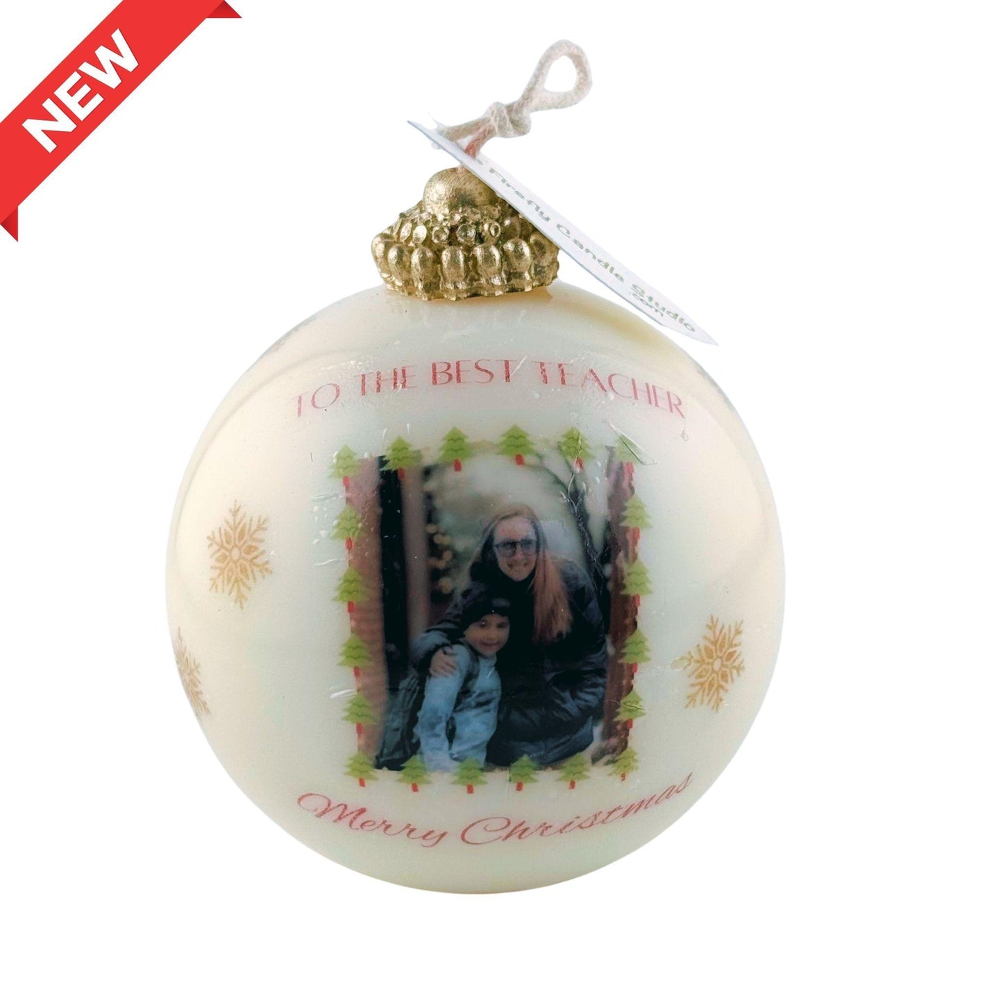 Custom Best Teacher Ornament Ball Candle