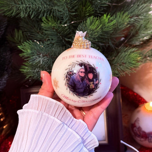 Custom Best Teacher Ornament Ball Candle