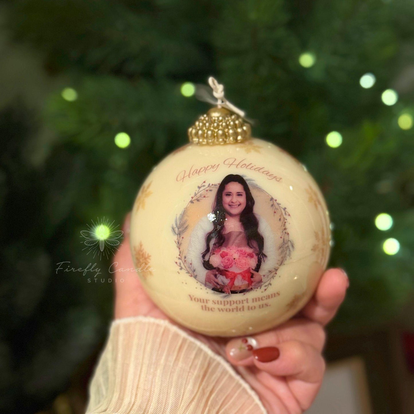 Custom Business Ornament Ball Candle