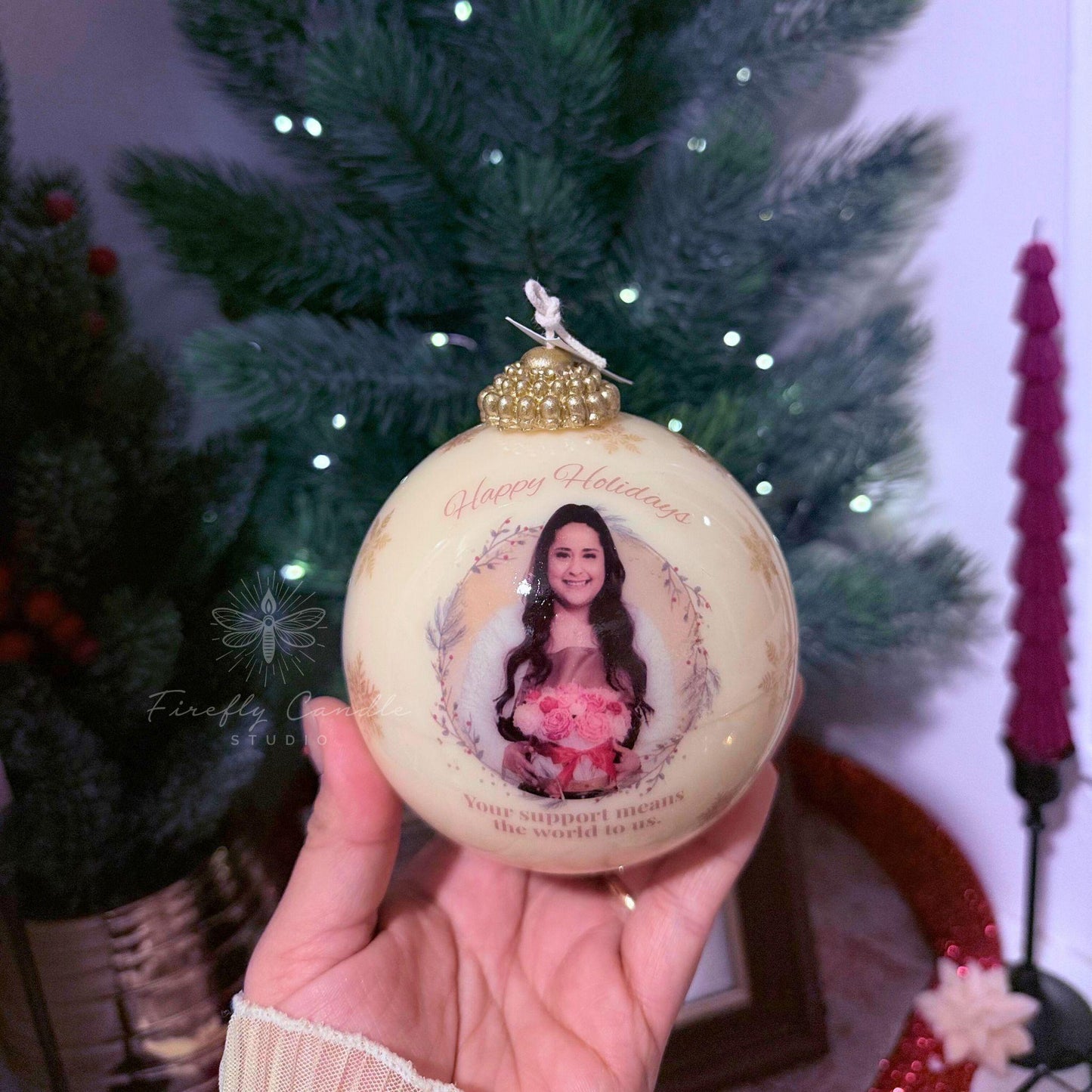 Custom Business Ornament Ball Candle