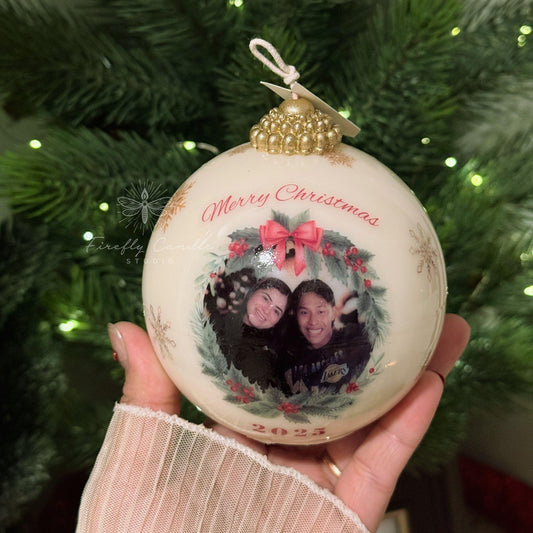 Custom Family Ornament Ball Candle
