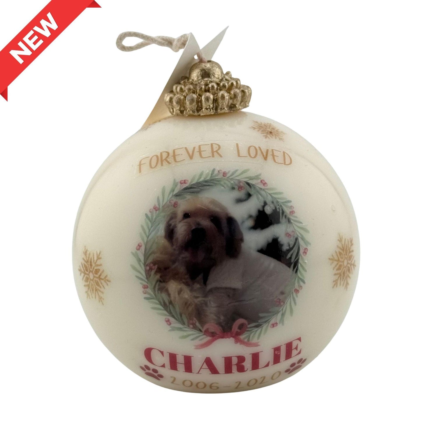 Custom Memorial Pet Ornament Ball Candle