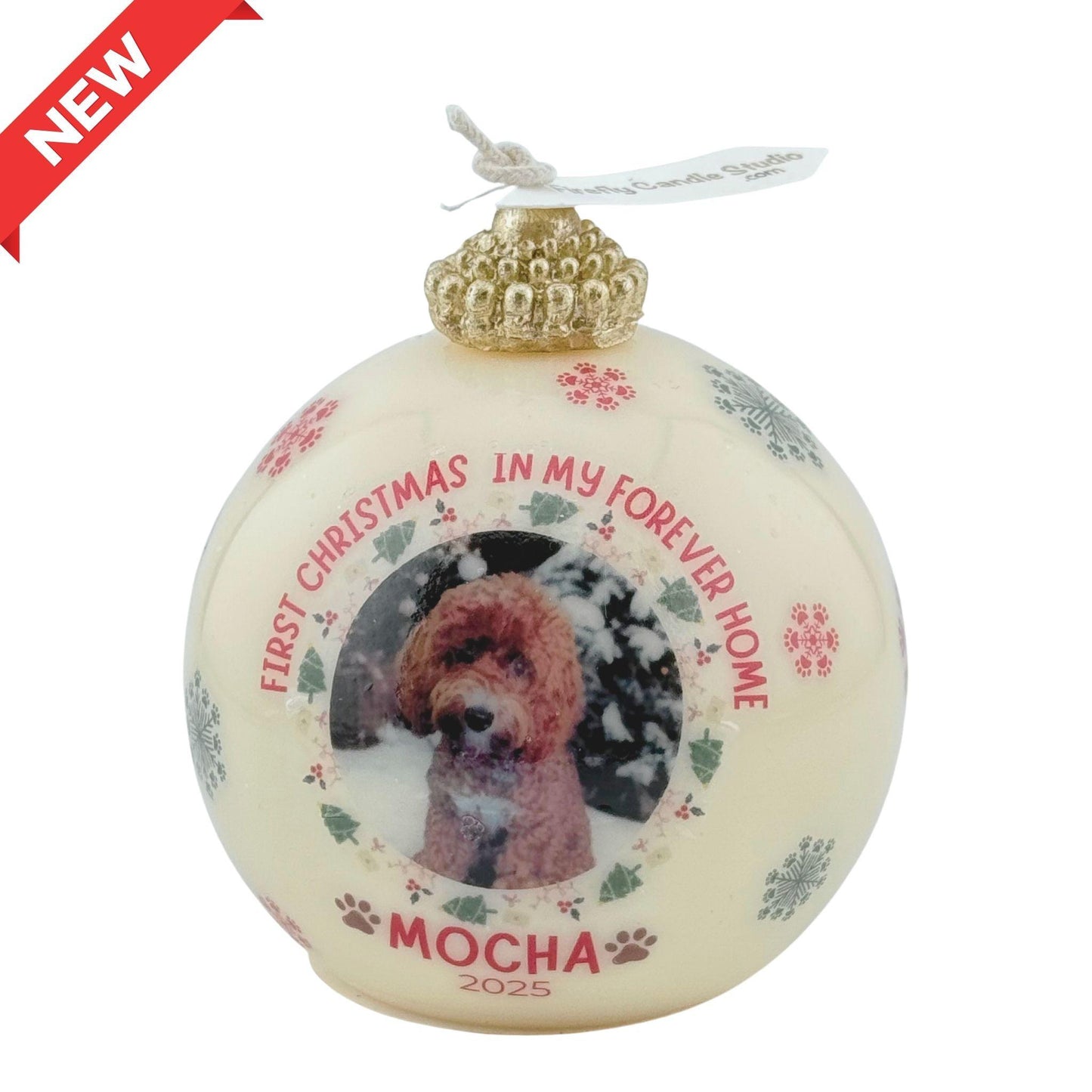 Custom Pets First Christmas Ornament Ball Candle