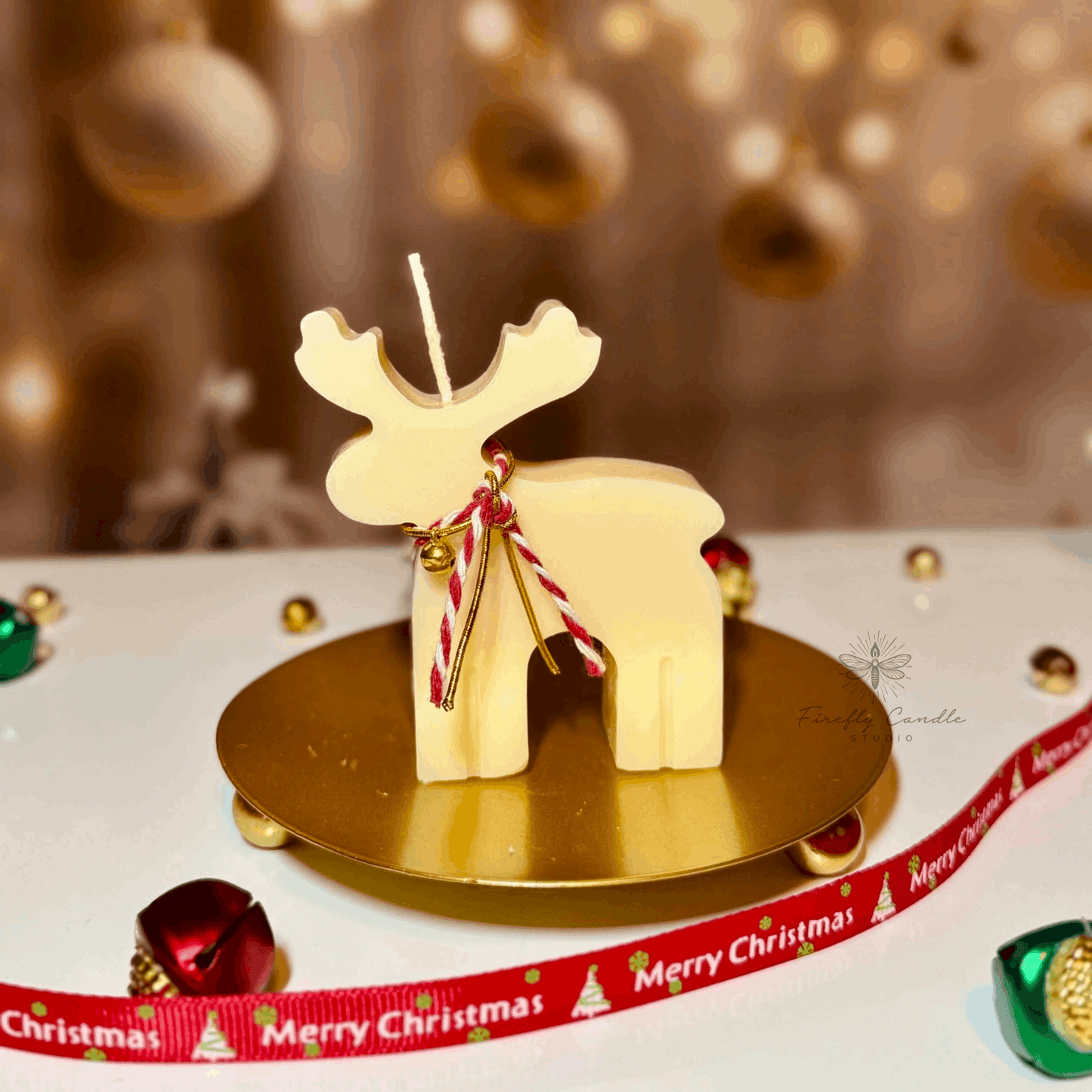 Cute Rudolph /Reindeer Candle - Firefly Candle Studio