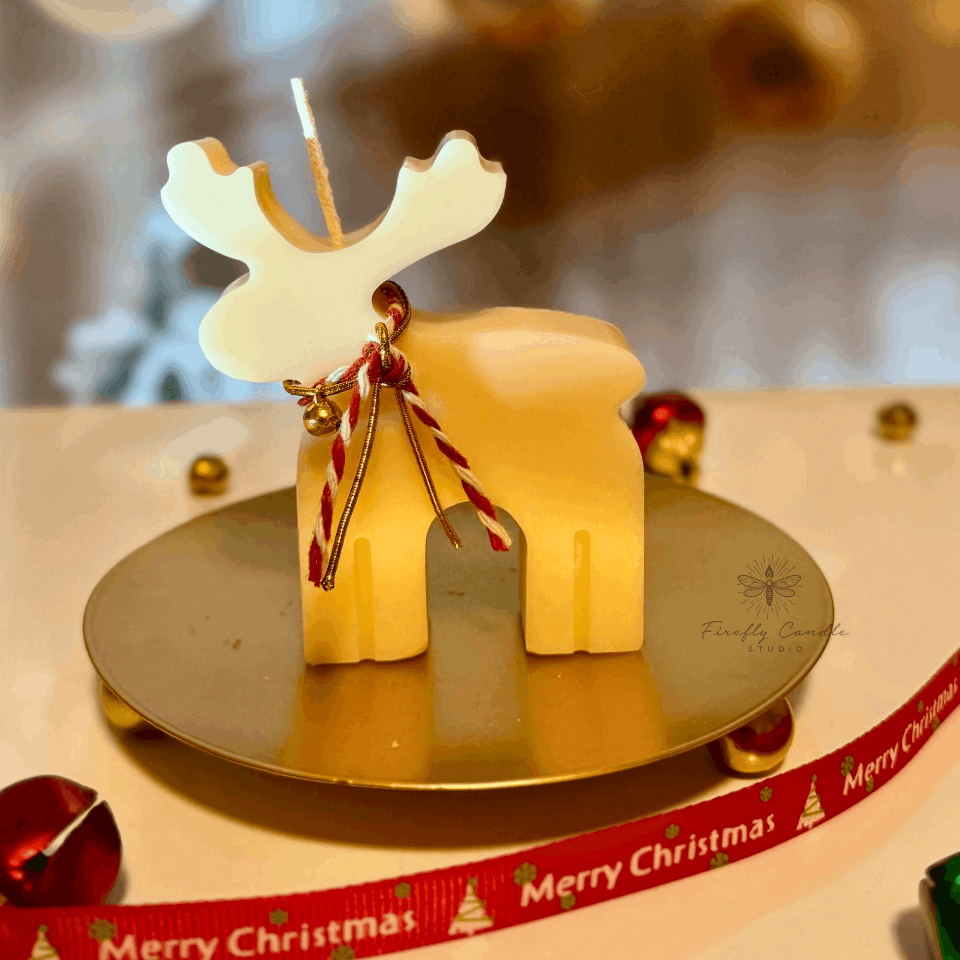 Cute Rudolph /Reindeer Candle - Firefly Candle Studio