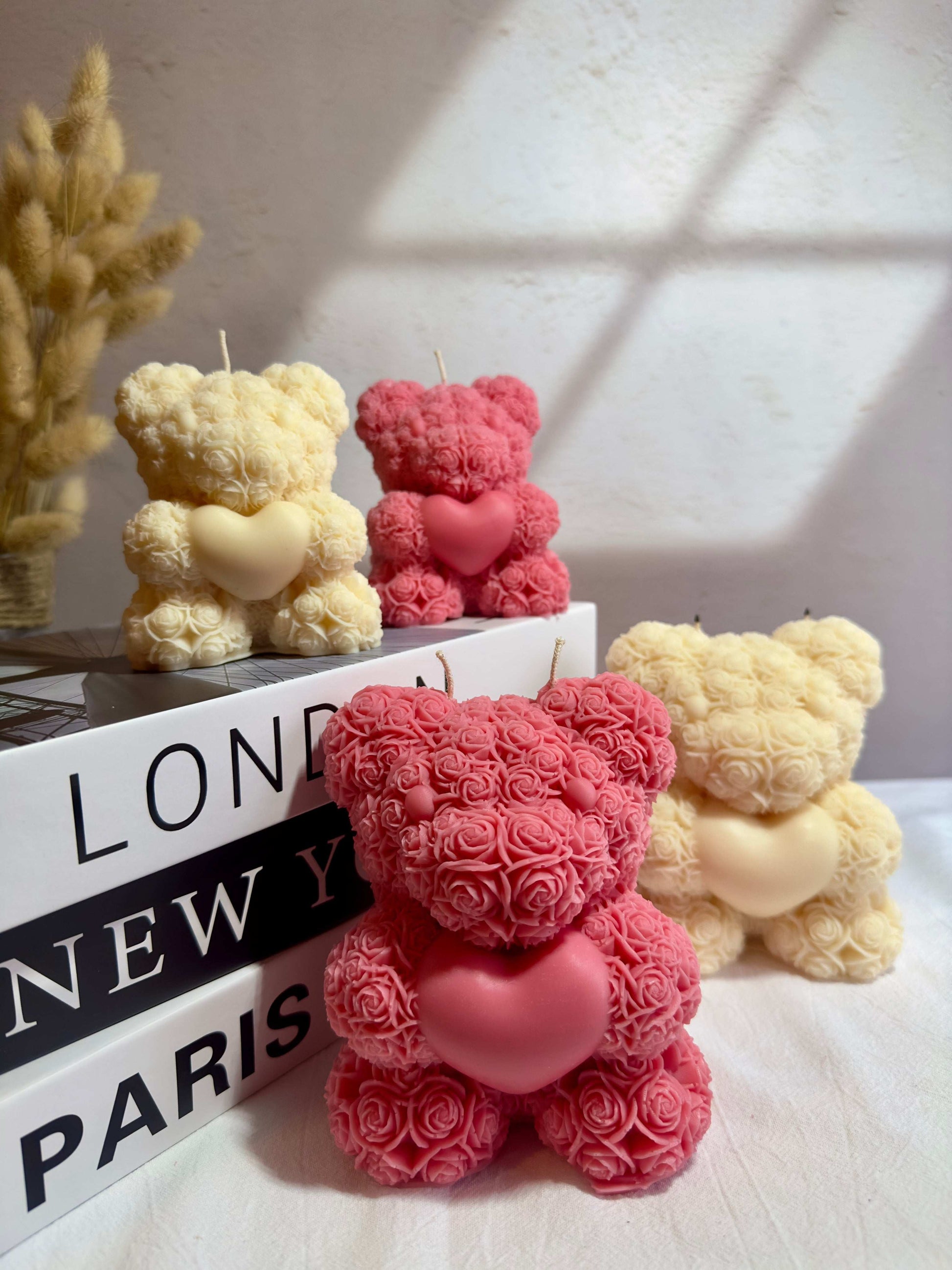 Rose Teddy Bear Candle (LARGE)