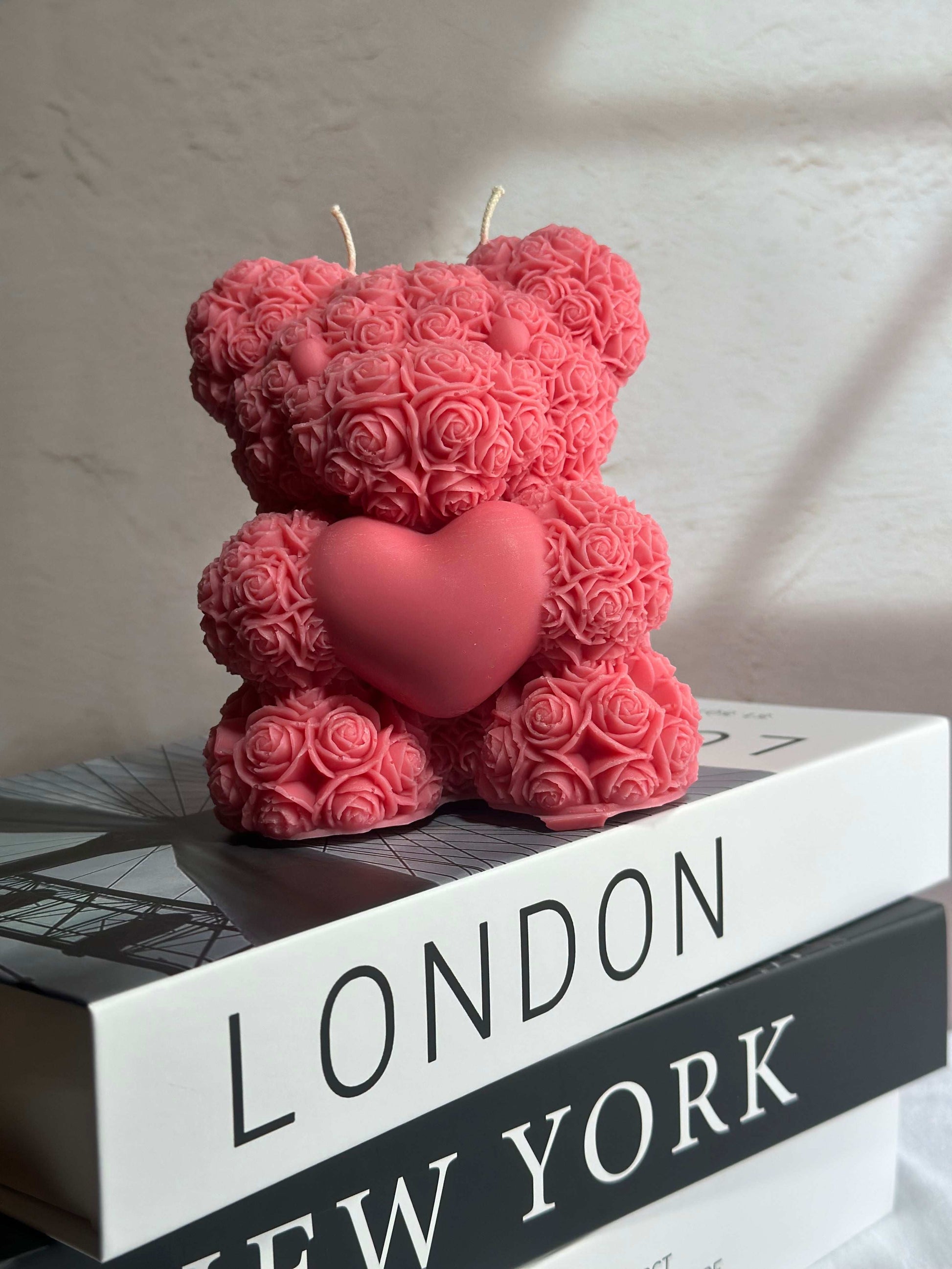 Rose Teddy Bear Candle (LARGE)