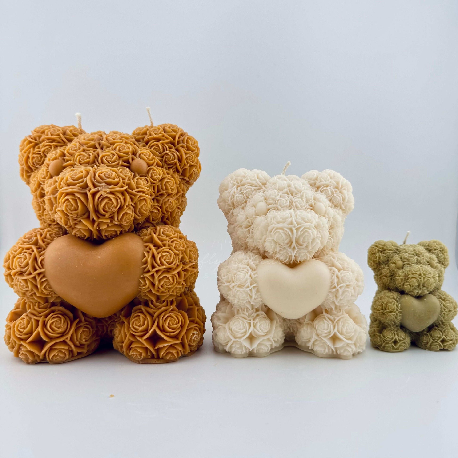 Rose Teddy Bear Candle (SMALL)