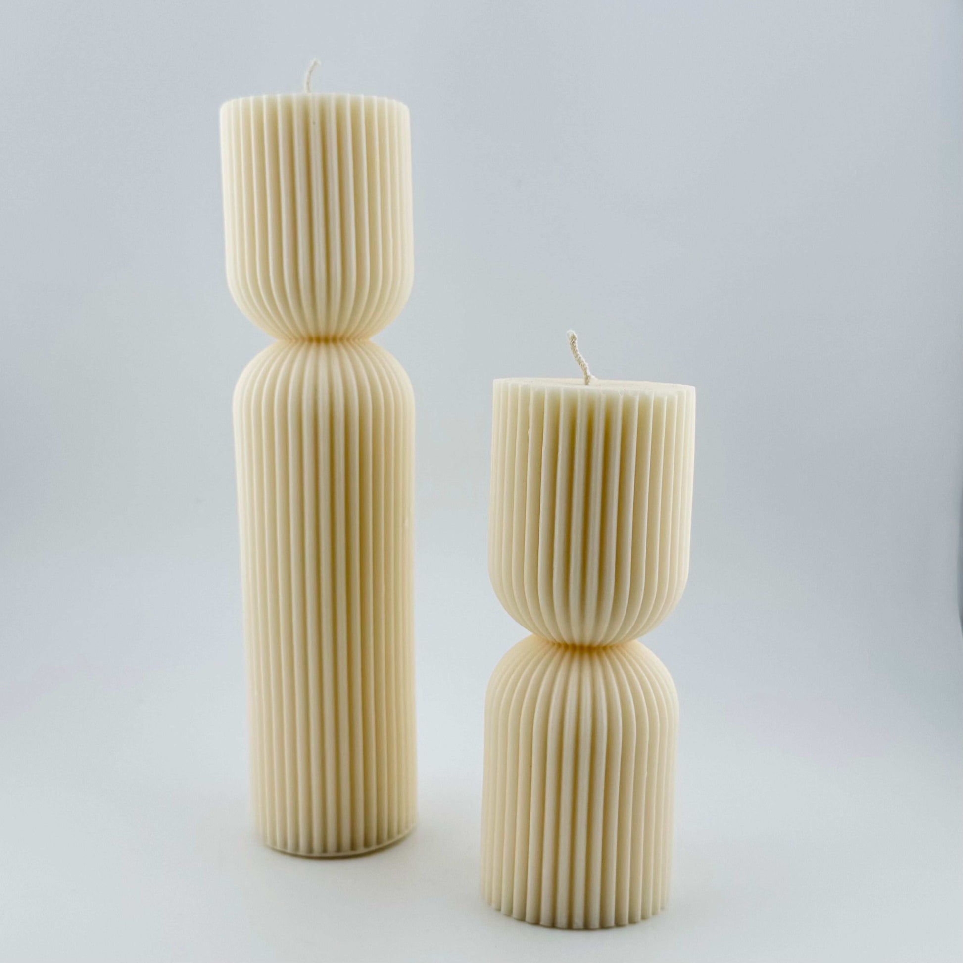 Ribbed Hourglass Candle Set